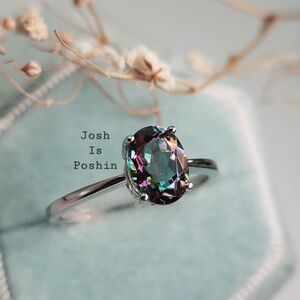 1.2CTWMystic rainbow quartz ring in sterling silver